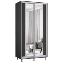 cumpără Dulap Mobildor-Lux Aron cu uși glisante cu oglindă vertical (140x60x240H cm) Anthracite în Chișinău 