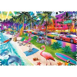 купить Головоломка Trefl R25K /26 (11132) Puzzle 600 Crazy shapes: Beach in Miami в Кишинёве 