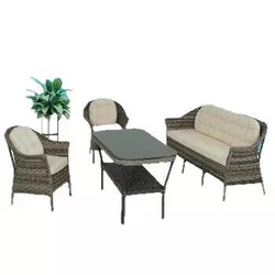 cumpără Set mobilier de grădină SunYard Set Orkide triplu 708 sur (perne - sure) în Chișinău 