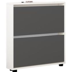 купить Полка для обуви Mobildor-Lux Leo Slim 100x16x86H cm White/Anthracite в Кишинёве 