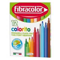 Фломастеры Fibracolor 12 цветов моющиеся