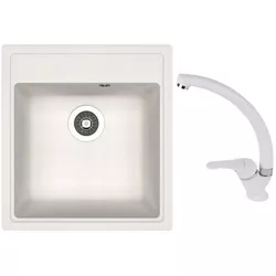 cumpără Chiuvetă bucătărie cu bateria Dr.Gans Nika 470 + SanDonna F 1069 alb în Chișinău 