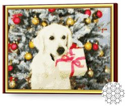 cumpără Tablou pe numere Art Gallery GA85565 Mozaic cu diamante 40x50cm Labrador cu cadou în Chișinău 