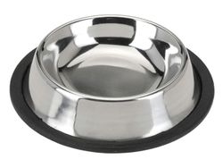 Castron pentru animale 0.18l, 15cm, baza cauciuc,  metal