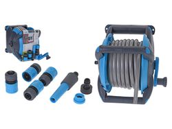Furtun 15m cu fixator de perete si set de conectori