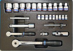 купить Набор ручных инструментов King Tony 9-7527MR набор 1/4" и 1/2" головок 6 гран. принадл. 27 пр. в Кишинёве 