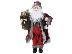 Mos Craciun cu felinar si sac cu cadouri 57cm