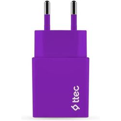 купить Зарядное устройство сетевое ttec 2SCS20CMR USB to Type-C 2.4A (1.2m), Purple в Кишинёве 