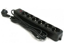 Surge Protector   6 Sockets,  1.8m, Ultra Power, black, UP6-B-6PPB
