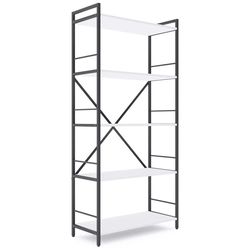 купить Офисный стеллаж Nex Home Raft metalic Loft 1700x800x350mm, 5 polite PAL, Anthracite/White snow в Кишинёве 