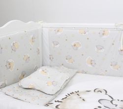 купить Детское постельное белье PernaMea Set lenjerie 8 piese Teddy love Grey (PM.100262/11) в Кишинёве 