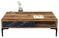 купить Журнальный столик Trendy Istanbul, Nuc, Marmura Neagra 105x32x60cm в Кишинёве 