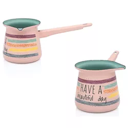 купить Турка для кофе Metalac 57040 Ibric emailat Have A Beautiful Day 0.4l, pentru 4cani в Кишинёве 