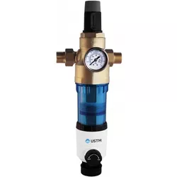 купить Фильтр проточный для воды USTM WF34 Aqwell 3/4 / 1 (cu manometru si reductor de presiune) в Кишинёве 