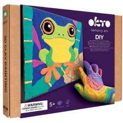 купить Набор для творчества Okto 20048 Tablou 3D pe numere din plastilină aerată Air Clay 29x29cm: Broscuță в Кишинёве 