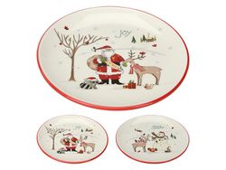 Farfurie decorativa 20cm, H2cm "Figura si copac", ceramica