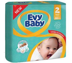Evy Baby подгузники 2, 3-6кг. 80 шт