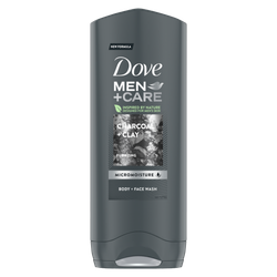Gel de duş Dove Men Care Charcoal+Clay, 400 ml