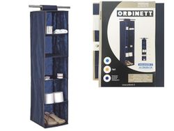 Organizator textil suspend Ordinett 5 sectii, 30X30X120cm, albastru