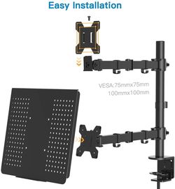 cumpără Accesoriu PC Gembird MA-DA-03, Adjustable desk mount with monitor arm and notebook tray în Chișinău 