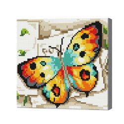 Яркая бабочка, 20x20 см, алмазная мозаика
