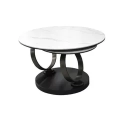 купить Журнальный столик Deco Dion Matte White Marble + Dark Bronze в Кишинёве 