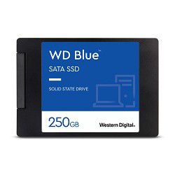 2.5" SATA SSD  250GB  WD Blue  (WDS250G2B0A) [R/W:550/525MB/s, 95/81K IOPS, 3D-NAND TLC BiCS3]