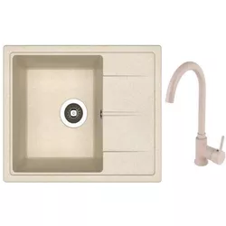 купить Мойка кухонная со смесителем Dr.Gans Nika 580 + SanDonna F 7073 bej в Кишинёве 