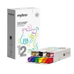 cumpără Set de creație Mideer MD1259 Set de markere acrilice cu peniță ultra moale, 12 culori în Chișinău 