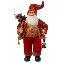 cumpără Decor de Crăciun și Anul Nou Promstore 20075 Mos Crăciun, 60cm, Red&Gold cu cadouri si felinar în Chișinău 