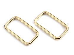 Inel metalic dreptunghiular, 13x25 mm, auriu