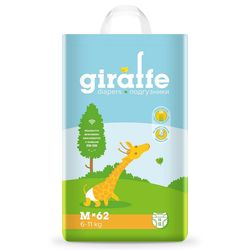 Подгузники  Lovular Giraffe M (6-11 kg) 62 шт