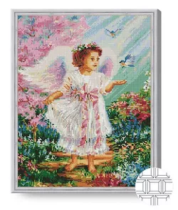 купить Картина по номерам Art Gallery QB203397 Mozaic cu diamante patrate 40x50cm Ingerul si pasarile в Кишинёве 