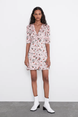 Платье ZARA Розовый в цветочек 7901/227/620