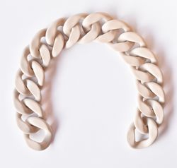 Lanț acrilic plat, 35 cm / natural mat