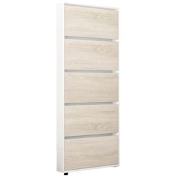 купить Полка для обуви Mobildor-Lux Leo Slim 80x16x203H cm White/Sonoma в Кишинёве 