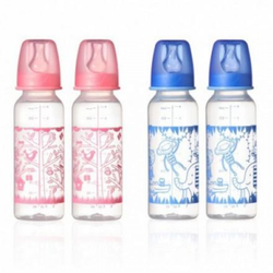 Tommee Tippee бутылочка пластиковая с рисунком Basics, 3+мес. 250мл. 2шт