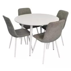 купить Комплект стол и стулья Evelin di Costacurta стол DT-402-5Wh + 4 стула YTC-078Wh UF885-14 (Grey) в Кишинёве 
