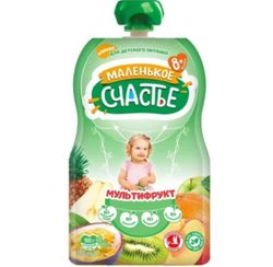 Пюре мультифрукт Маленькое Счастье, 90гр  пауч