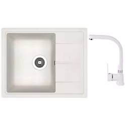 купить Мойка кухонная со смесителем Dr.Gans Nika 580 + SanDonna F 7103 alb в Кишинёве 