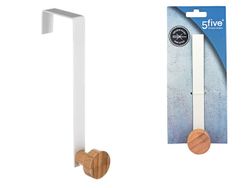 Carlig suspendabil Five 16.5cm metal alb/bambus