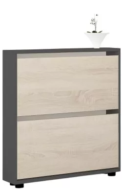 купить Полка для обуви Mobildor-Lux Leo Slim 100x16x86H cm Anthracite/Sonoma в Кишинёве 