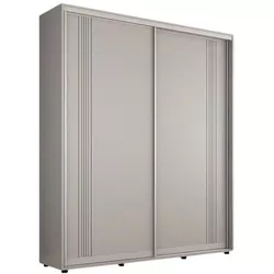 cumpără Dulap Mobildor-Lux Compact uși glisante PAL cu ornament linii (180x45x220H cm) Grey în Chișinău 