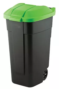 cumpără Coș de gunoi Keter 56136 Cos pentru deseuri cu maner si roti O/W 110l, 88x52x58cm, negru/verde în Chișinău 