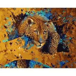 cumpără Tablou pe numere Strateg R 9 / 5 (GS1008)(49962) Leopard obosit, 40x50 cm în Chișinău 