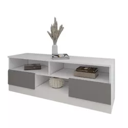 cumpără Comodă TV Smartex (16339) Т6 140cm TV Alb+Grafit în Chișinău 
