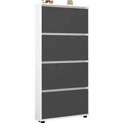 купить Полка для обуви Mobildor-Lux Leo Slim 60x16x164H cm White/Anthracite в Кишинёве 