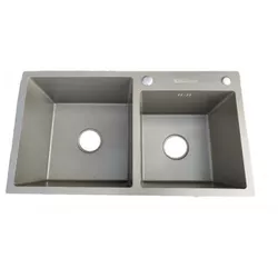 купить Мойка кухонная Backer Duo 750-41047 Titan Grey в Кишинёве 