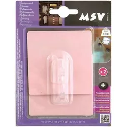 cumpără Accesoriu pentru baie MSV 41015 Крючки самоклеющиеся 2шт квадрат 8x8cm, розовые, пластик în Chișinău 