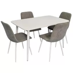 купить Комплект стол и стулья Evelin di Costacurta стол DT-405-4Wh + 4 стула YTC-078Wh UF885-14 (Grey) в Кишинёве 